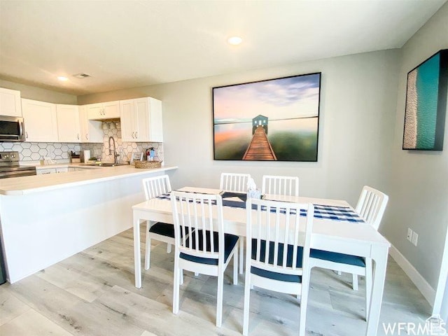 942 N Newberg Dr Unit 2, Garden City, UT 84028 - dining space featuring recessed lighting, light wood-style flooring, and baseboards