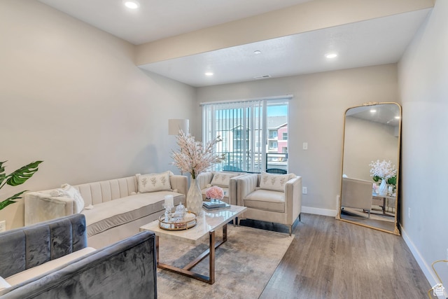 548 E 300 N, Vineyard, UT 84059 - living area with recessed lighting, visible vents, wood finished floors, and baseboards