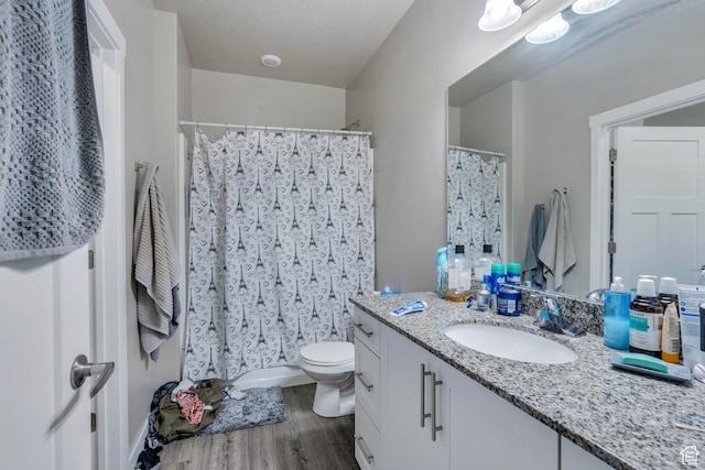 548 E 300 N, Vineyard, UT 84059 - full bathroom with toilet, vanity, a shower with curtain, and wood finished floors