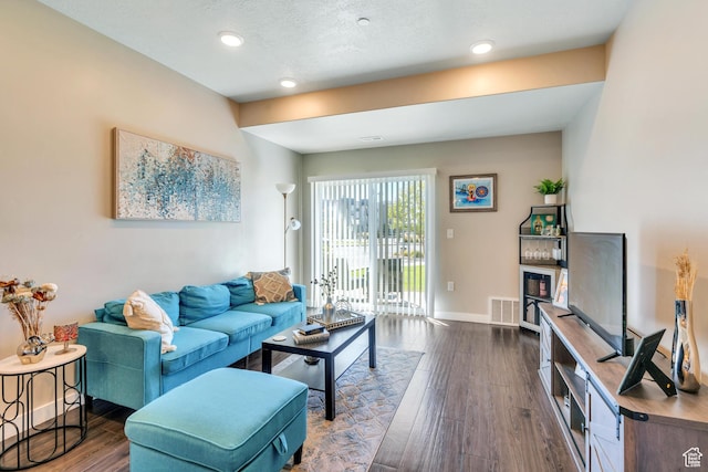 265 N 670 E, Vineyard, UT 84059 - living room featuring recessed lighting, baseboards, and dark wood finished floors