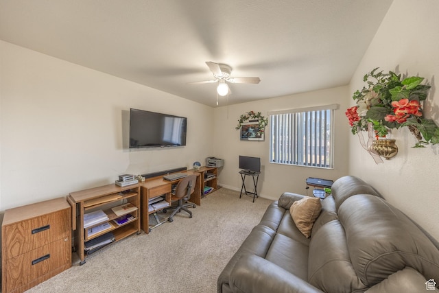 27 E Monticello Dr S, Kaysville, UT 84037 - office area with ceiling fan, baseboards, and light carpet