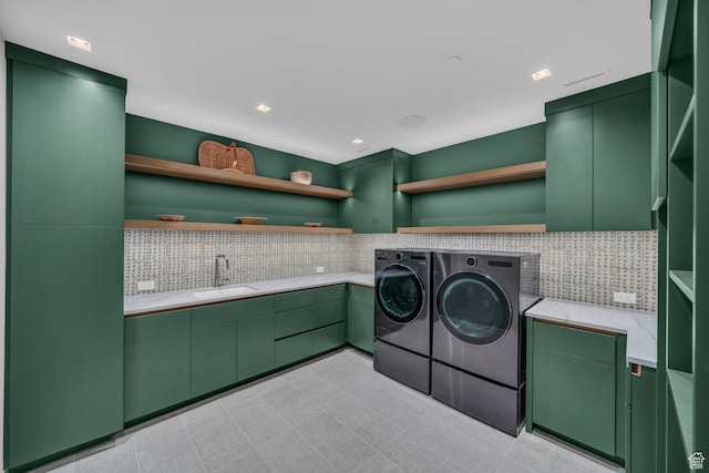 973 W Sipala Trl, Ivins, UT 84738 - laundry room with cabinets, sink, and independent washer and dryer