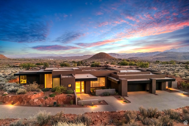 exterior space with a mountain view