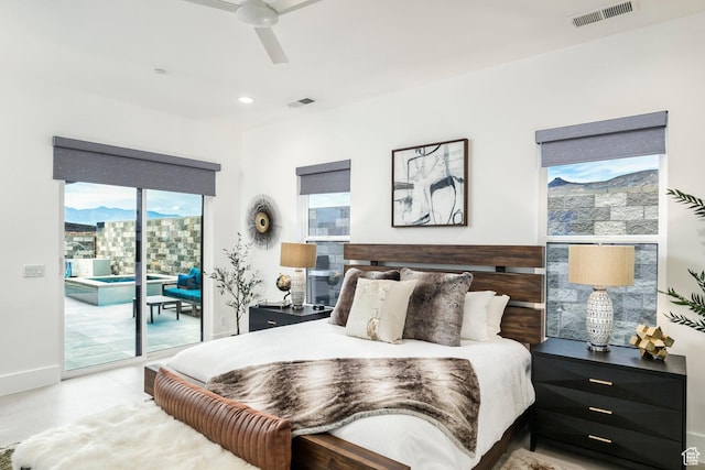 3617 S Cypress Point Rd, Hurricane, UT 84737 - bedroom with ceiling fan and access to outside