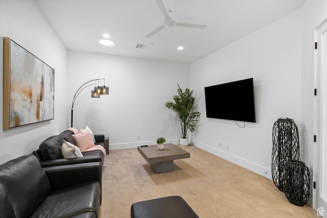 3617 S Cypress Point Rd, Hurricane, UT 84737 - carpeted living room with ceiling fan