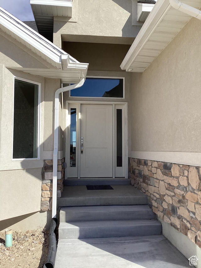 796 W Cherry Orchard Ln S, Grantsville, UT 84029 - view of exterior entry with stone siding and stucco siding