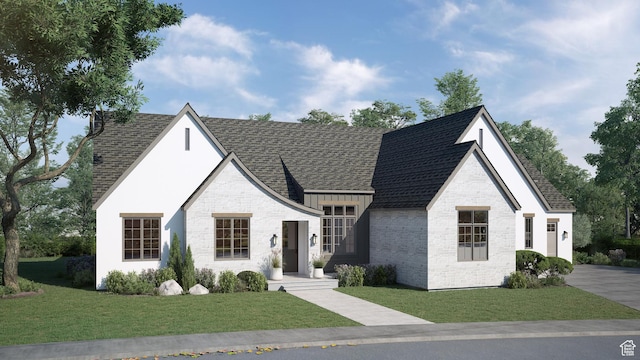 242 Selman Ridge Dr Unit 20, Salem, UT 84653 - view of front of property featuring a front yard, stone siding, and a shingled roof
