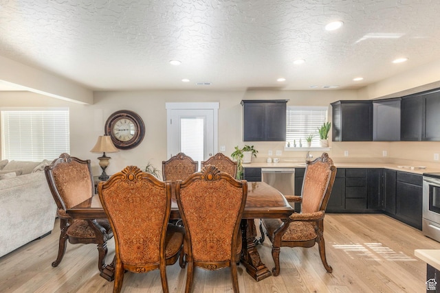 1485 W 350 N, Springville, UT 84663 - dining space with light wood-style floors and a textured ceiling