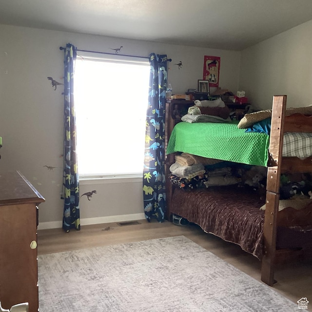 1528 E Valley View Dr, Manila, UT 84046 - bedroom featuring baseboards, multiple windows, and wood finished floors
