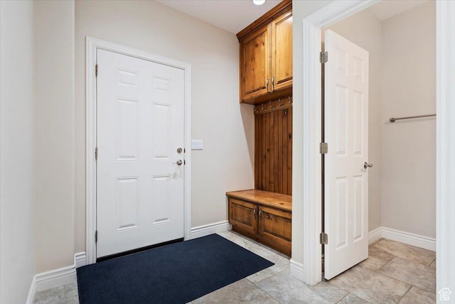 mudroom with baseboards