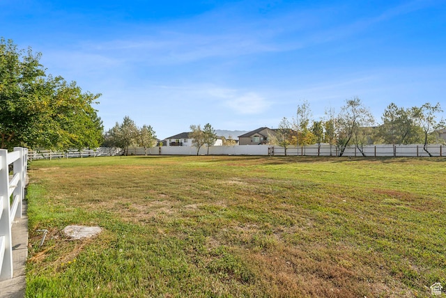view of yard featuring fence