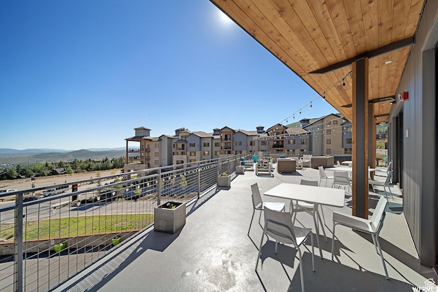 2670 Canyons Resort Dr Unit 208, Park City, UT 84098 - view of patio featuring a balcony, a mountain view, and a residential view