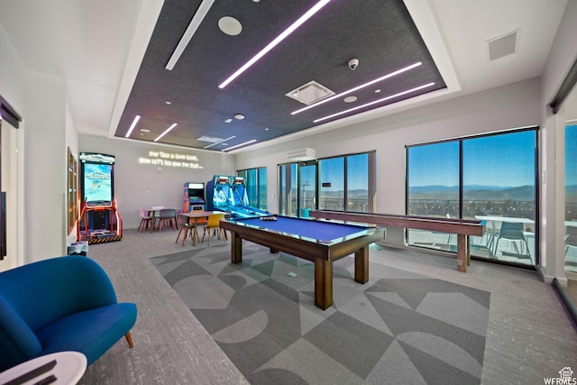 2670 Canyons Resort Dr Unit 208, Park City, UT 84098 - recreation room with carpet floors, pool table, and an AC wall unit