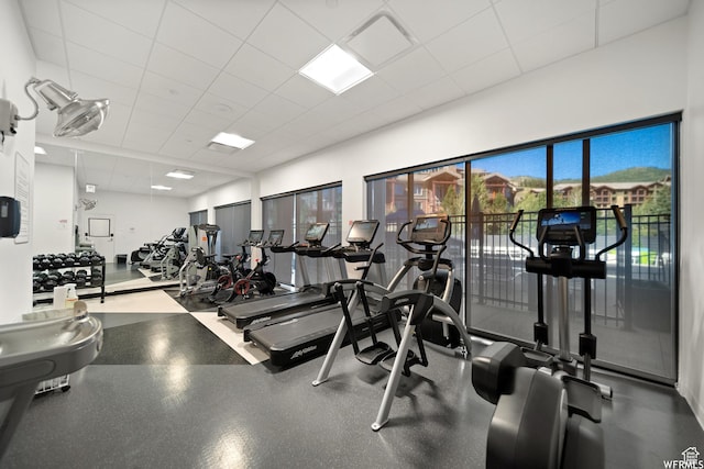2670 Canyons Resort Dr Unit 208, Park City, UT 84098 - exercise room featuring a drop ceiling