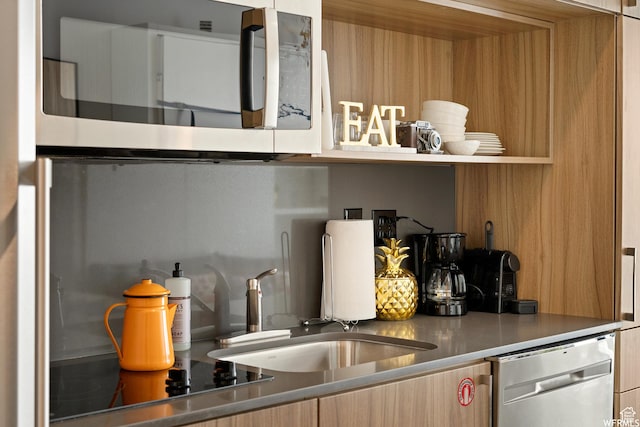 2670 Canyons Resort Dr Unit 208, Park City, UT 84098 - kitchen with stainless steel appliances, a sink, and open shelves