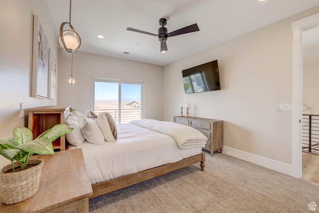 4971 S Cattail Way, Washington, UT 84780 - bedroom with visible vents, baseboards, recessed lighting, and ceiling fan