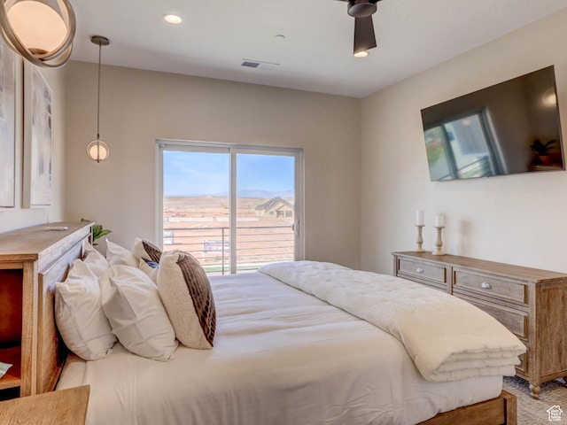 4971 S Cattail Way, Washington, UT 84780 - bedroom with visible vents, ceiling fan, and recessed lighting