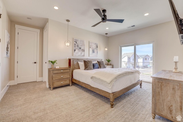 4971 S Cattail Way, Washington, UT 84780 - bedroom with light colored carpet, visible vents, and recessed lighting