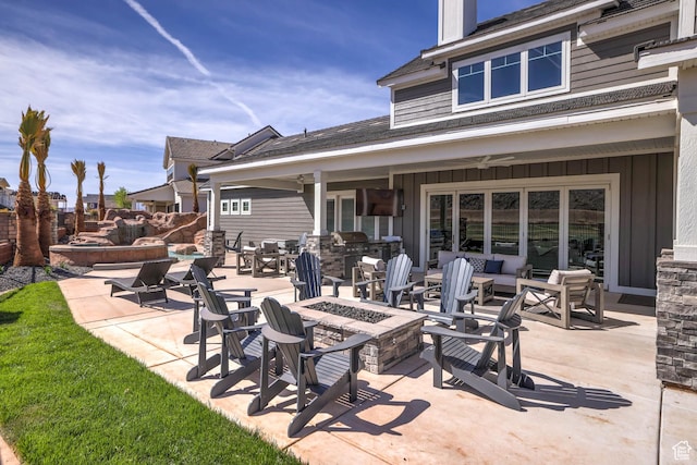 4971 S Cattail Way, Washington, UT 84780 - view of patio featuring a fire pit