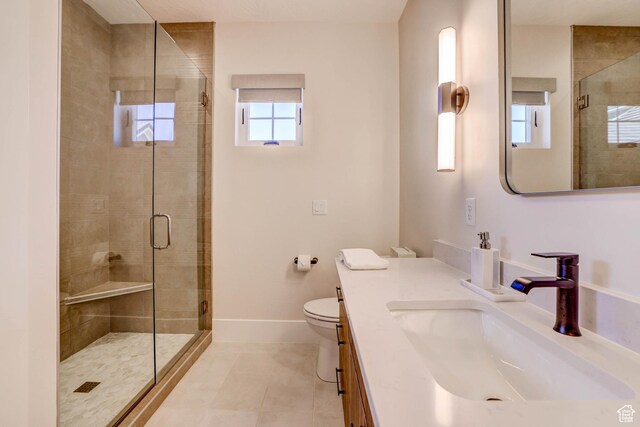 4971 S Cattail Way, Washington, UT 84780 - full bathroom with toilet, baseboards, a shower stall, and vanity