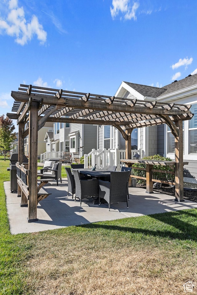 1007 S Weathervane Way, Heber City, UT 84032 - view of patio featuring a pergola and outdoor dining area