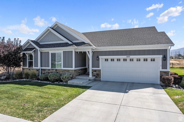 1007 S Weathervane Way, Heber City, UT 84032 - craftsman house with roof with shingles, stone siding, and board and batten siding