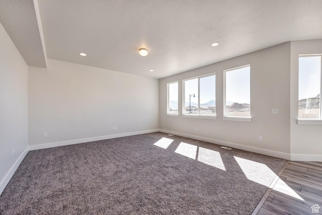 1777 S 3725th St W Unit 107, Taylor, UT 84401 - carpeted empty room with baseboards, recessed lighting, a textured ceiling, and wood finished floors