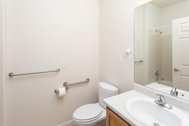 2896 W Abbey Springs Cir S, West Jordan, UT 84084 - bathroom featuring shower / bathing tub combination, vanity, and toilet