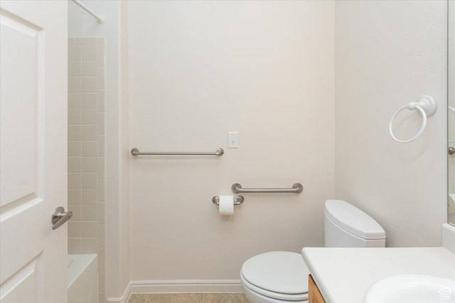 2896 W Abbey Springs Cir S, West Jordan, UT 84084 - bathroom with bathtub / shower combination, toilet, and vanity