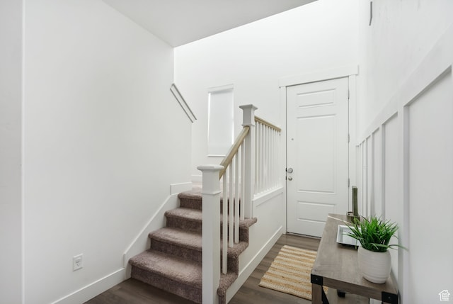 7152 N Brook Rdg, Eagle Mountain, UT 84005 - stairway featuring hardwood / wood-style floors