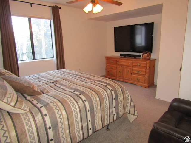 102 S Alpine Ln # A-4, Brian Head, UT 84719 - bedroom with light carpet and ceiling fan