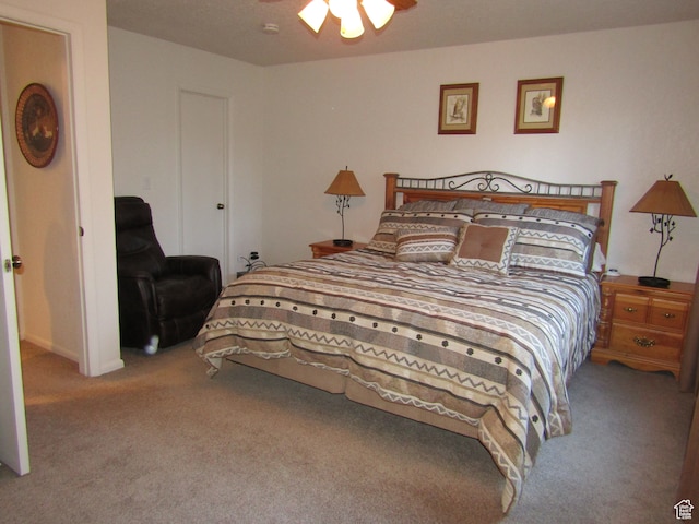 102 S Alpine Ln # A-4, Brian Head, UT 84719 - bedroom with ceiling fan and light carpet