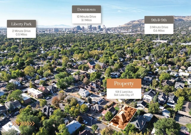 931 E Laird Ave S, Salt Lake City, UT 84105 - birds eye view of property with a mountain view