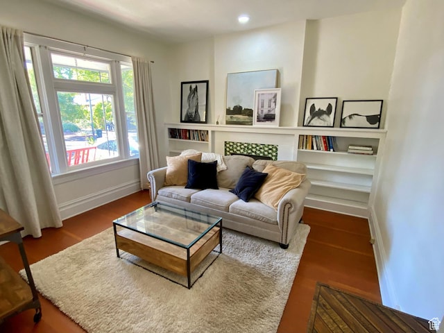 931 E Laird Ave S, Salt Lake City, UT 84105 - living area featuring wood finished floors, baseboards, and recessed lighting