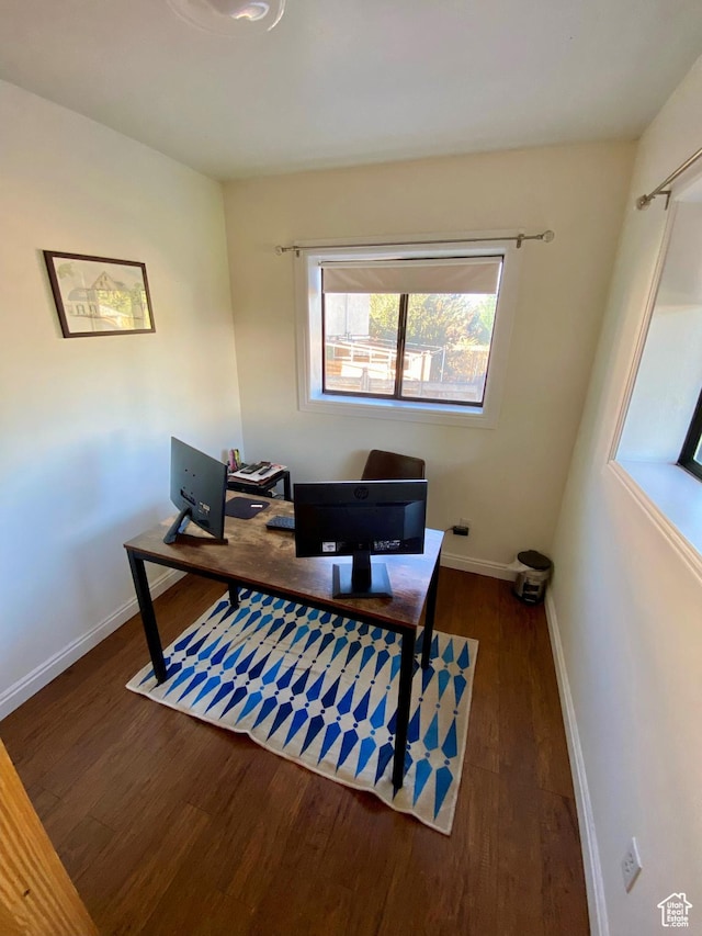 931 E Laird Ave S, Salt Lake City, UT 84105 - office area with baseboards and wood finished floors
