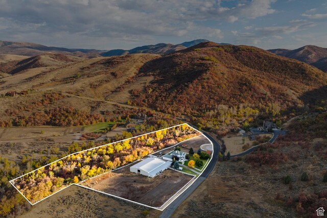 bird's eye view featuring a mountain view