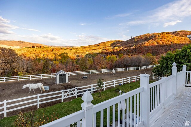 mountain view with a rural view