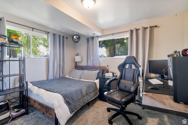 bedroom with carpet floors