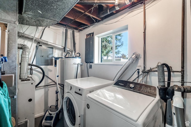 washroom featuring separate washer and dryer and electric panel