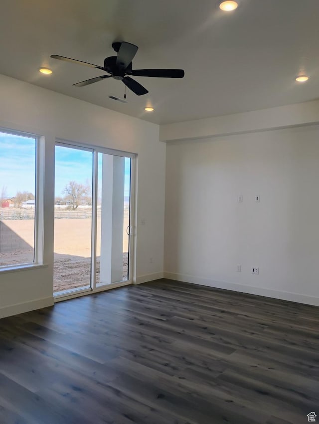 2390 W 5190 N Unit 4, Cedar City, UT 84721 - empty room featuring dark wood-type flooring and ceiling fan