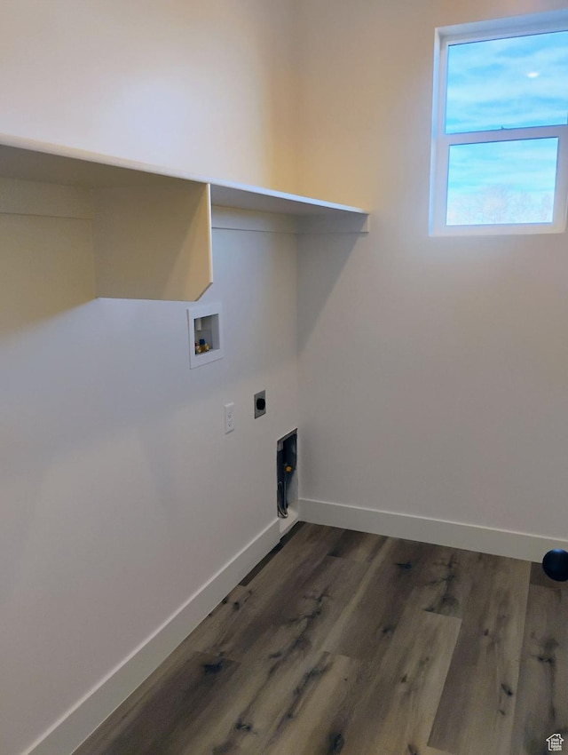 2390 W 5190 N Unit 4, Cedar City, UT 84721 - clothes washing area with dark wood-type flooring, hookup for a washing machine, and electric dryer hookup