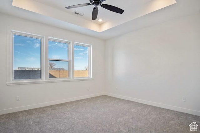 2390 W 5190 N Unit 4, Cedar City, UT 84721 - empty room with ceiling fan, a tray ceiling, and carpet floors
