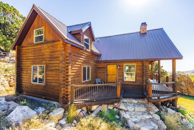 18906 N Canyon Rd, Whiterocks, UT 84085 - rear view of house featuring a wooden deck