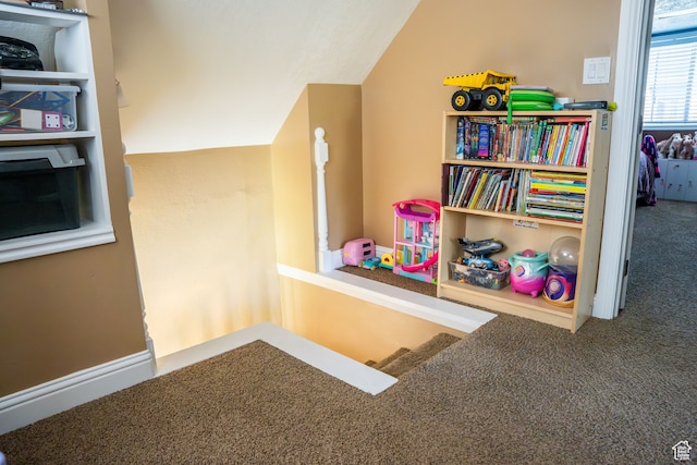 rec room featuring carpet