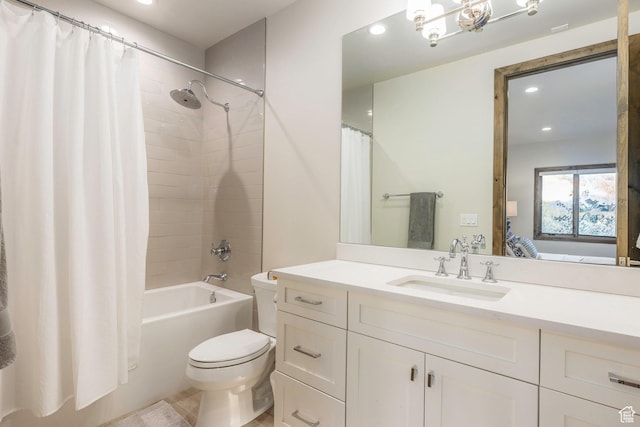 498 Thorn Creek Dr, Kamas, UT 84036 - full bathroom featuring shower / tub combo, vanity, recessed lighting, and ensuite bathroom