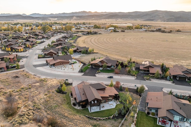 aerial view with a mountain view