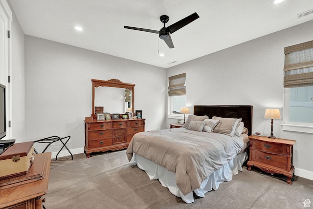 170 E 3900 N, North Ogden, UT 84414 - carpeted bedroom featuring baseboards, recessed lighting, and a ceiling fan