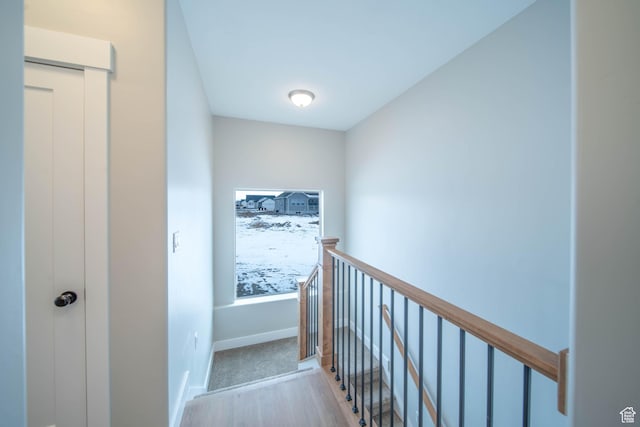hallway featuring light wood-type flooring