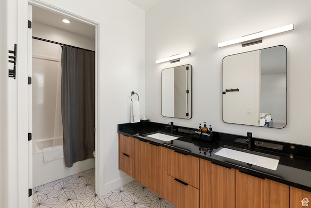70 W 350 S, Garden City, UT 84028 - full bathroom featuring vanity, toilet, independent shower and bath, and tile patterned flooring