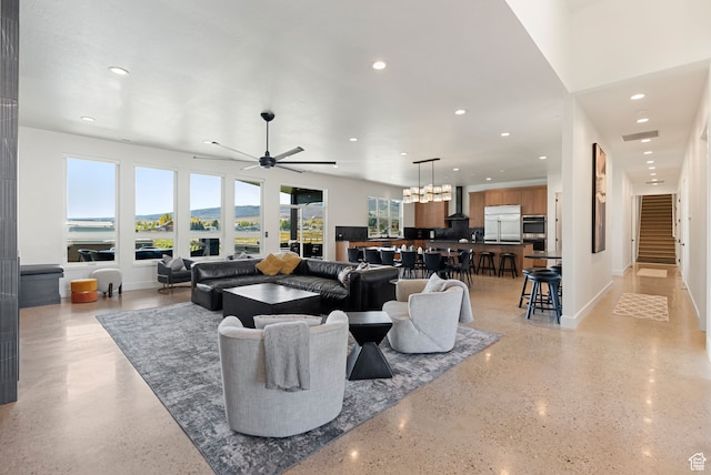 70 W 350 S, Garden City, UT 84028 - living room featuring ceiling fan